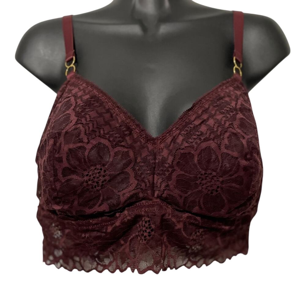 Aerie Womens Bra XL Lace Longline Padded Bralette Adjustable Straps Pullover